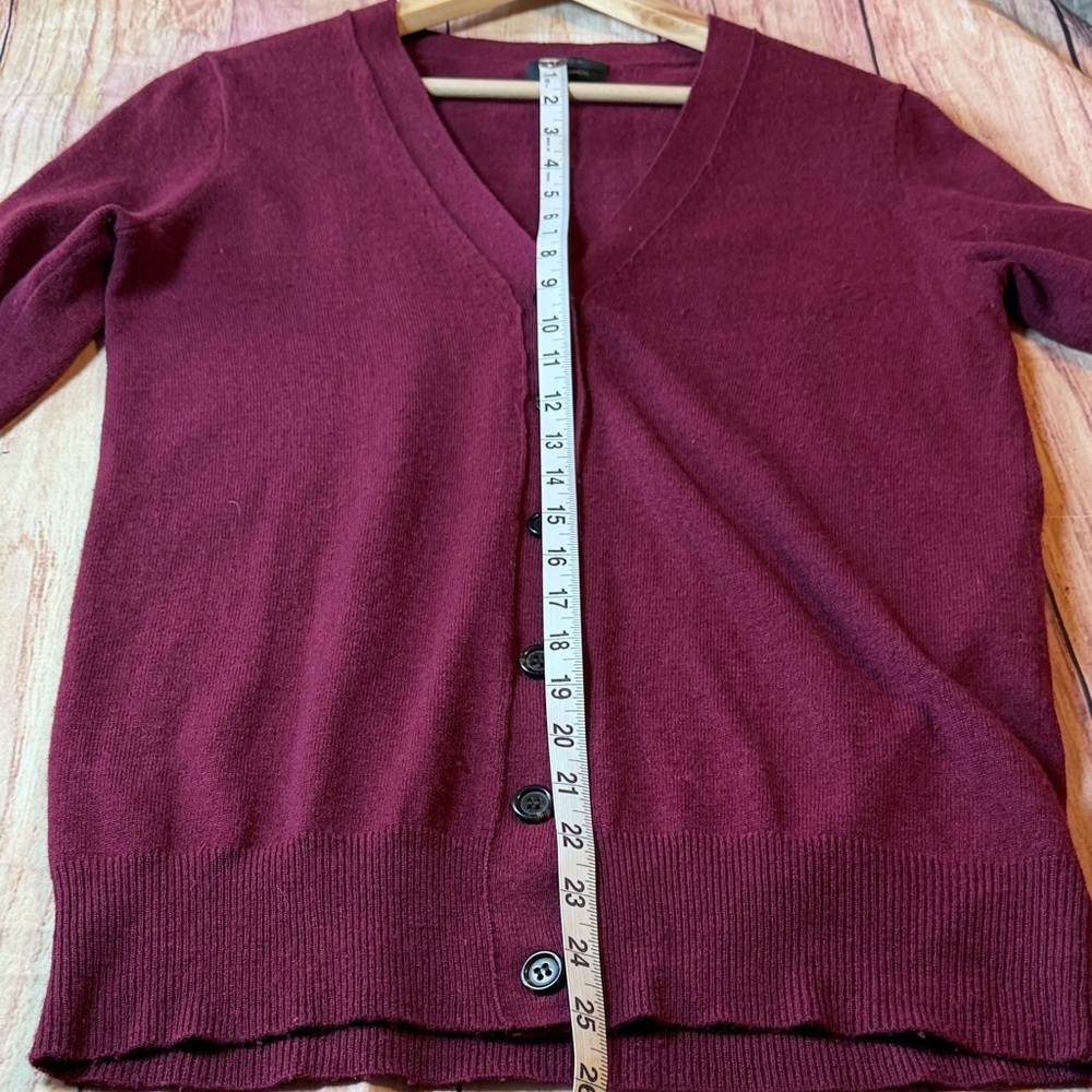 J. Crew Deep Red V-Neck Cardigan- Wool and Cashmere blend - Picture 8 of 9
